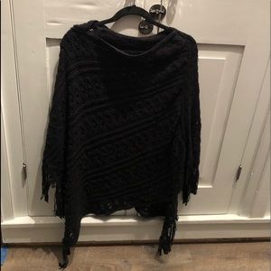 Woman’s black cable knit poncho( never worn)